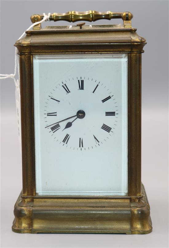 Brass cased carriage clock